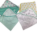 Lot of 4 Cloud Island Just One You Baby Cotton Blend Animals Hooded Bath Towels