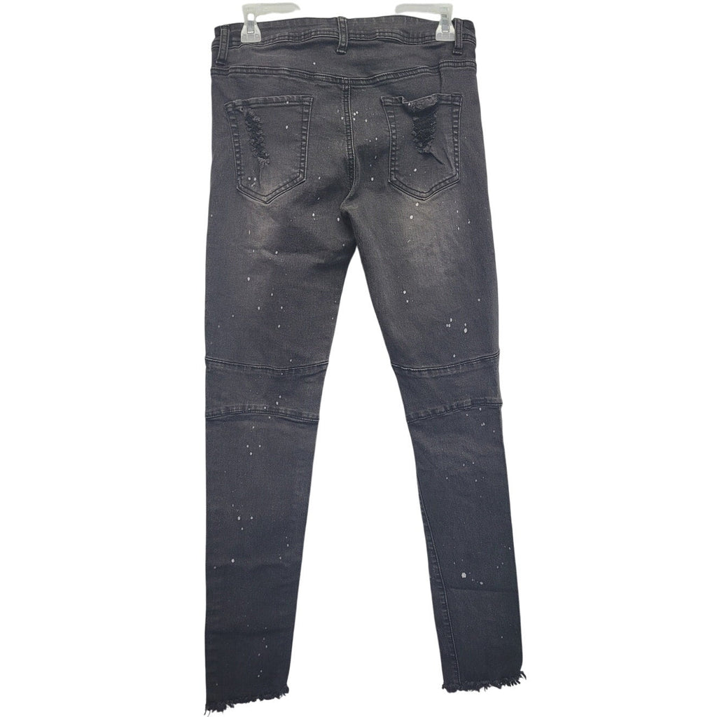 RedFox Juniors Size 13 Paint Splatters Factory Distressed Ribbed Denim Jeans