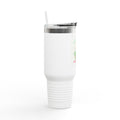 40oz Insulated Travel Mug — 'I'm Fine, This Is Fine' Holiday Skeleton Design