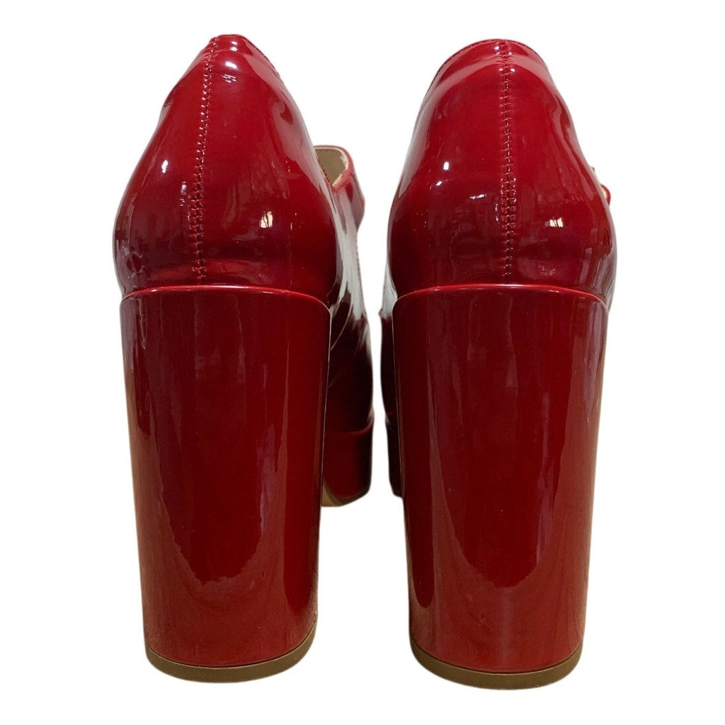 Coutgo Womens Size 9 Red 4" Heels Mary Jane Round Closed Toe Buckle Strap Shoes