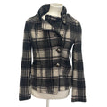XXI Forever 21 Womens Medium Wool Blend Plaid Fully Lined Winter Pea Coat