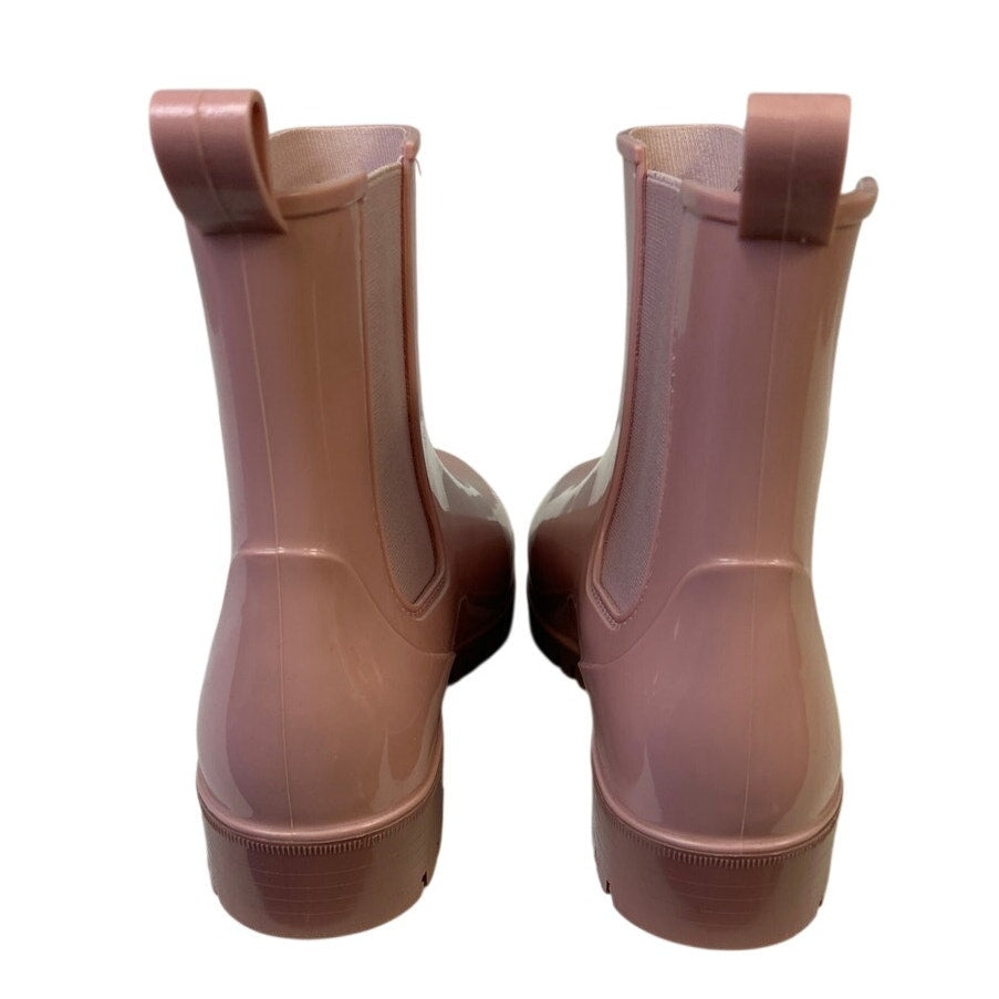 Hisea Womens Size 8 Pink 1.25" Heel Ankle Boots Round Closed Toe Shoes