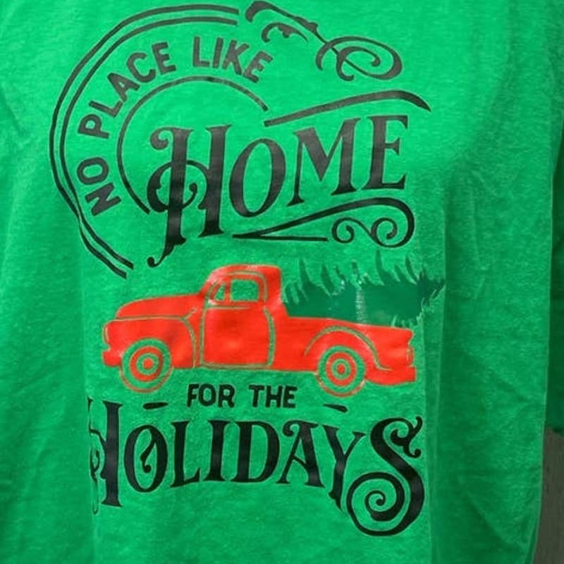 No Place Like Home For The Holidays Womens 2X Christmas 100% Cotton Tee Shirt