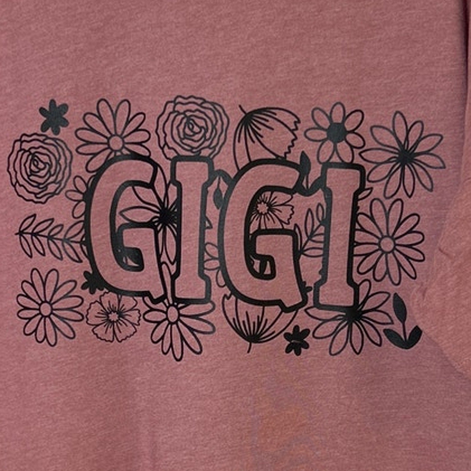 New Hand Printed Womens 2XL Gigi Great Grandma Floral Short Sleeve Tee Shirt
