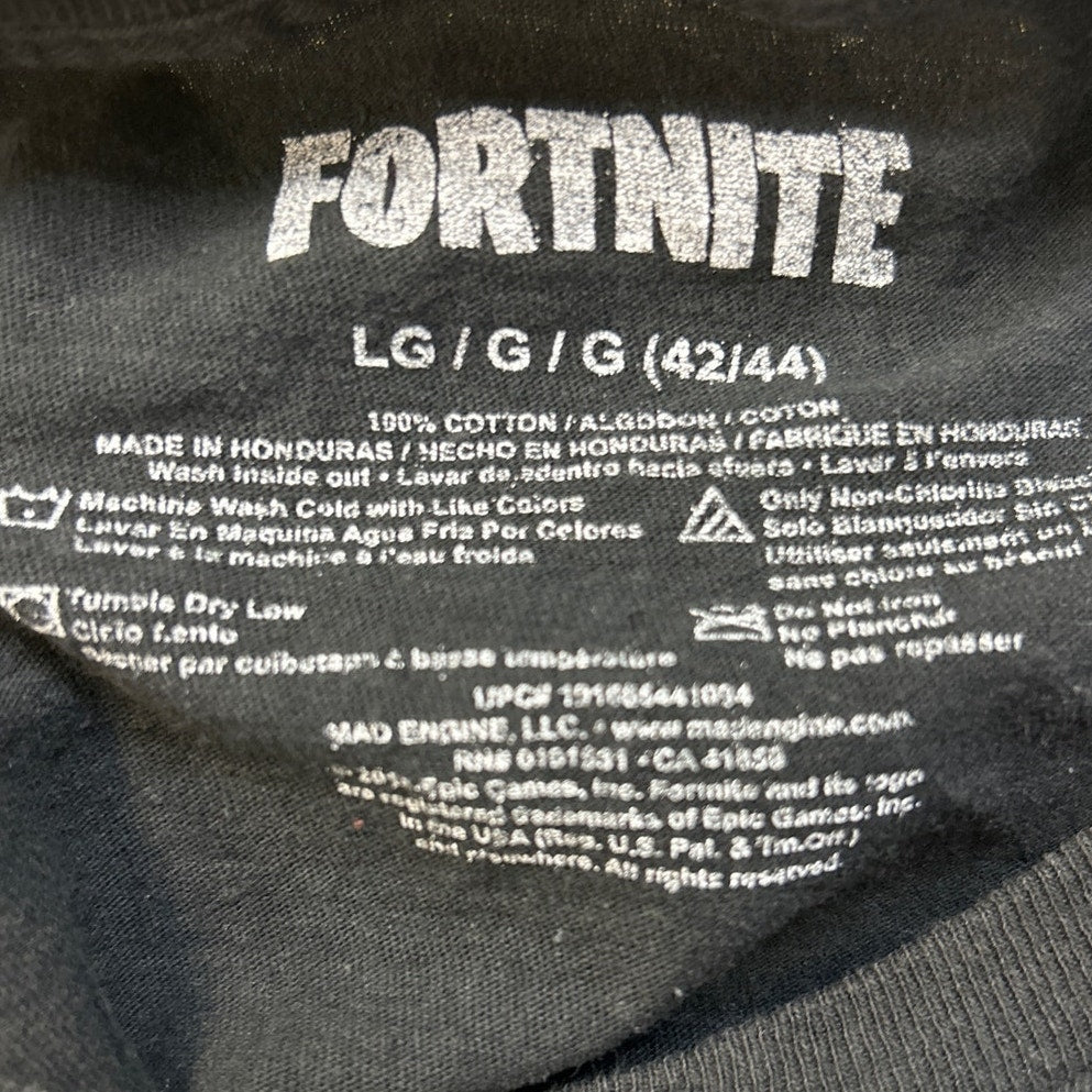 Fortnite Mens Large Black Loot Llama Cactus 100% Cotton Short Sleeve Tee Shirt