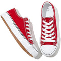 Adokoo Womens Size 8 Red Canvas Low Top Fashon Lace Up Classic Sneaker Shoes