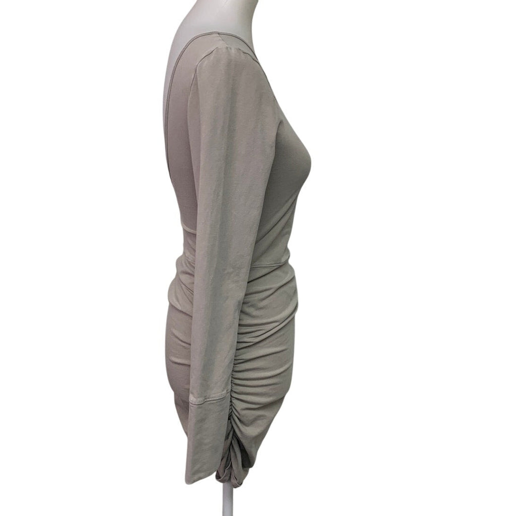 New American Eagle Womens Small Long Sleeve Open Back BodyCon Dress w Thumbholes