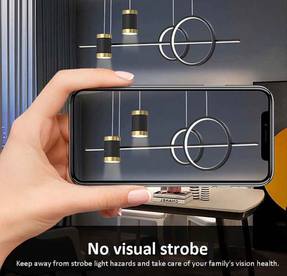 Modern Linear Led Pendant Light,dimmable Led Chandelier With Spotlights