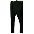 Large Long Basic Black Polyester Blend Cropped Ankle Leggings Stretch Pants