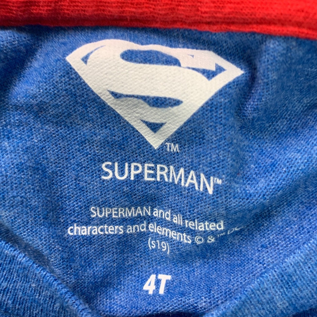 Lot of 2 New All in Motion Boys XS 4T Black Long & Short Sleeve Superman Shirts