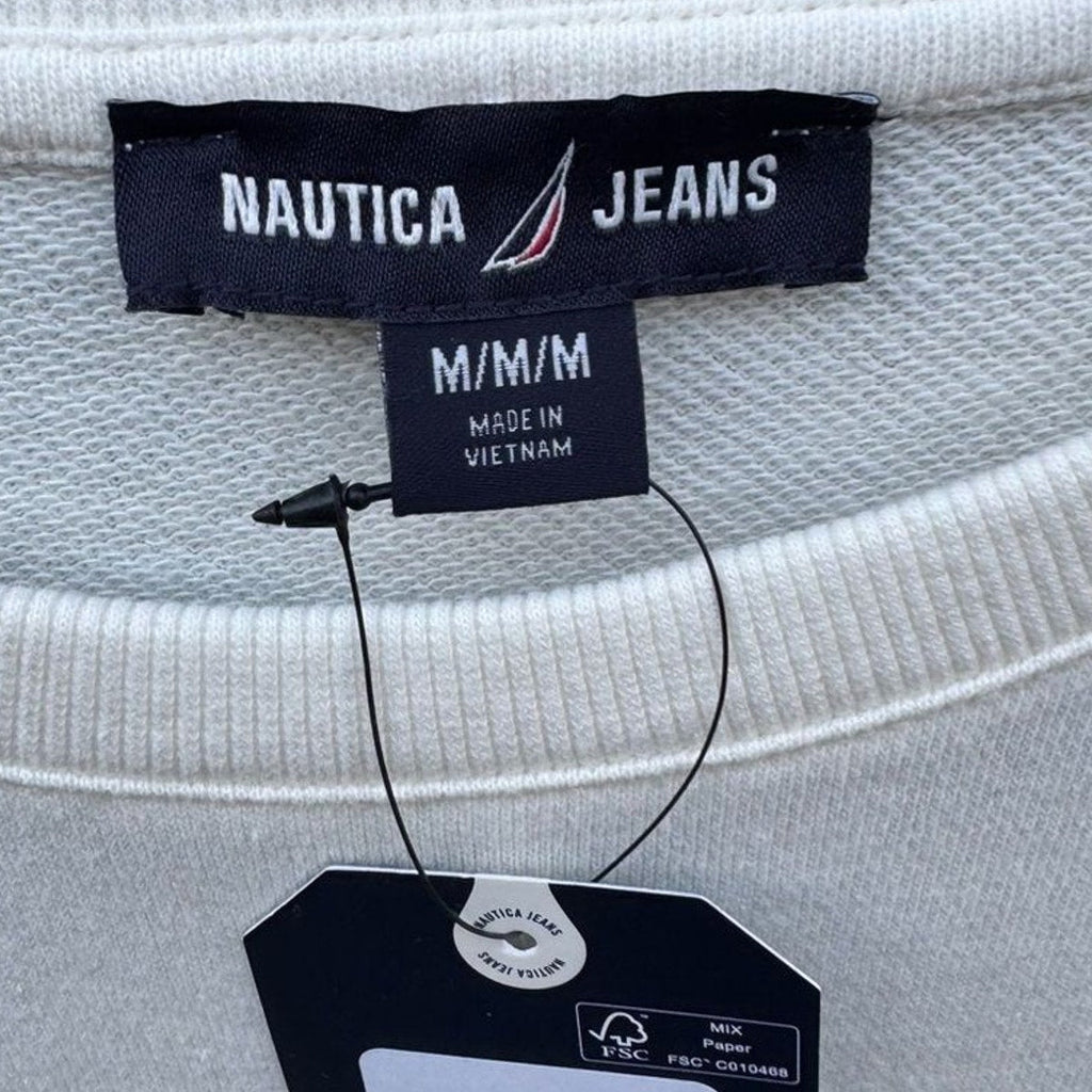 NWT New Nautica Jeans Womens Medium Ivory Long Sleeve Crew Neck Sweatshirt