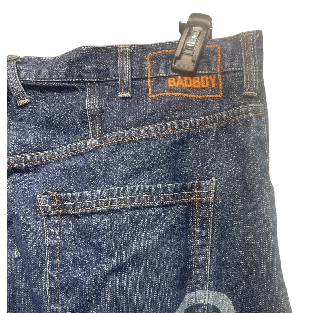 Vintage Y2K Bad Boy Mens Size 38 100% Cotton Wide Leg Denim Blue Jeans