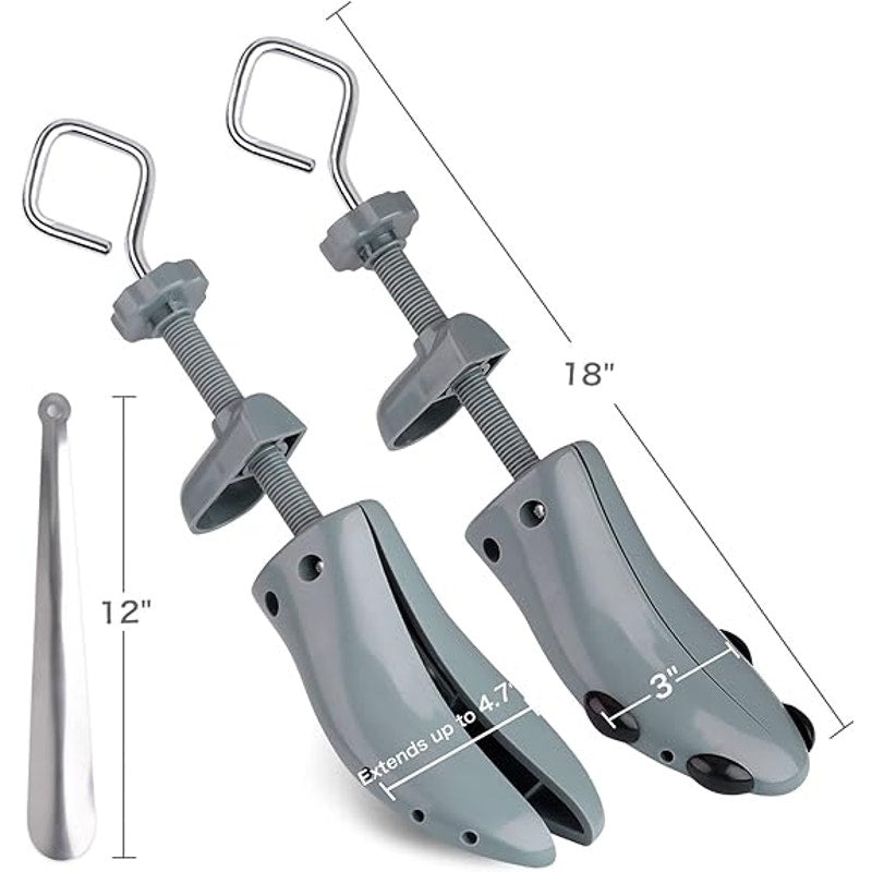 New Gray Plastic Shoe Stretcher Men 4-Way Shoe Expander Widener for Wide Feet