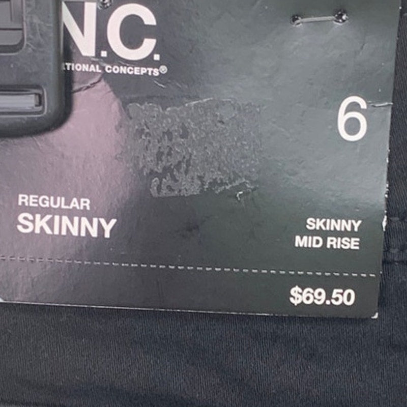 NWT New INC Womens Size 6 Mid Rise Skinny Stretch Black Jeans Pants