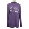 Hand Printed Upcycled Womens XL Be Kind ASL Sign Language Long Mock Neck Top