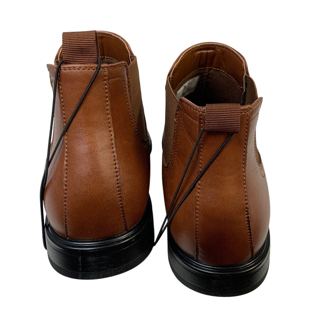 New Perry Ellis Portfolio Mens 11 Brown Chelsea Ankle Boot Square Toe Shoes