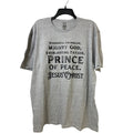 New Hand Printed Mens XL Gray Jesus Christ Prince of Peace Crew Neck Tee Shirt