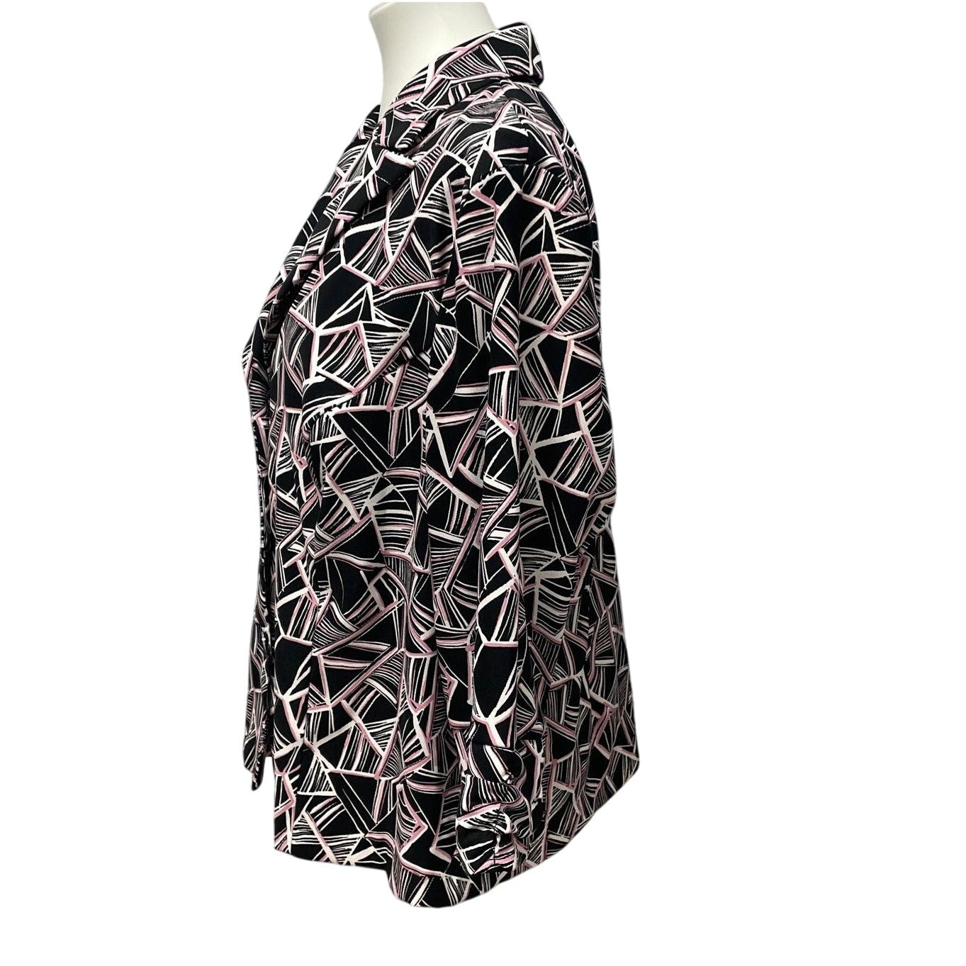 Dress Barn Woman Size 14/16 Button Up Geometric Long Sleeve Suit Blazer Jacket