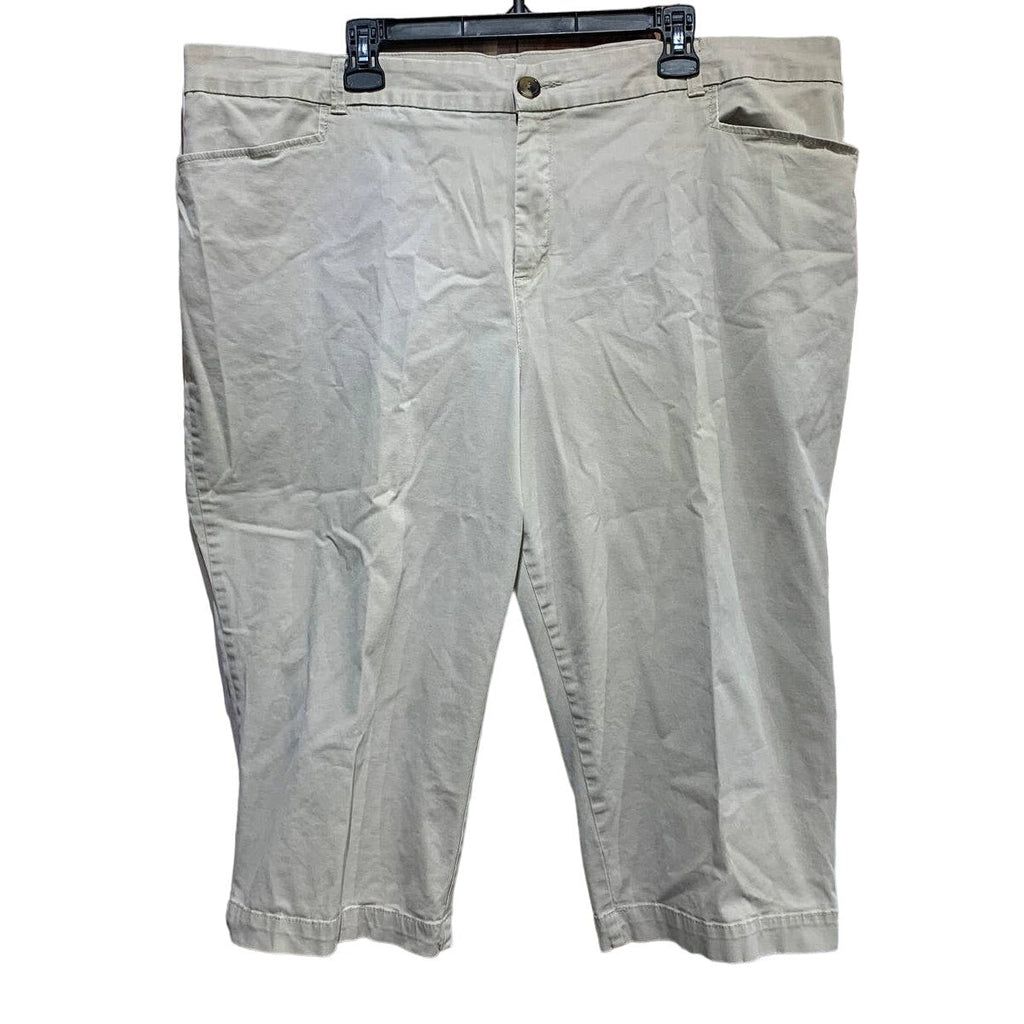 Croft & Barrow 22W Classic Fit Stretch Casual Khaki Capris Pants w Pockets