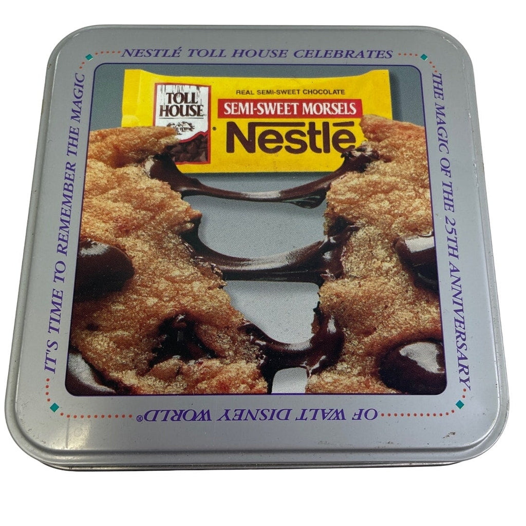 Vintage 1996 25th Anniversary Walt Disney World Nestle Choc Chip Epcot Metal Tin