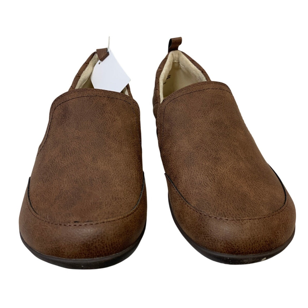 New In Box JSport Womens 9 Brown Faux Leather Lisa Slide On Memory Foam Shoes