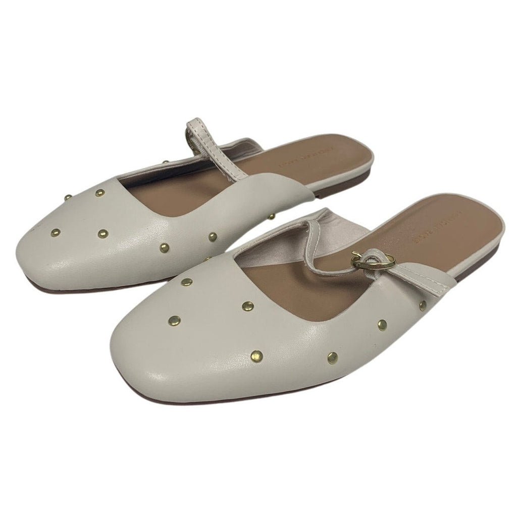 New American Eagle Womens Size 6 Studded Faux Leather Mary Jane Open Back Flats