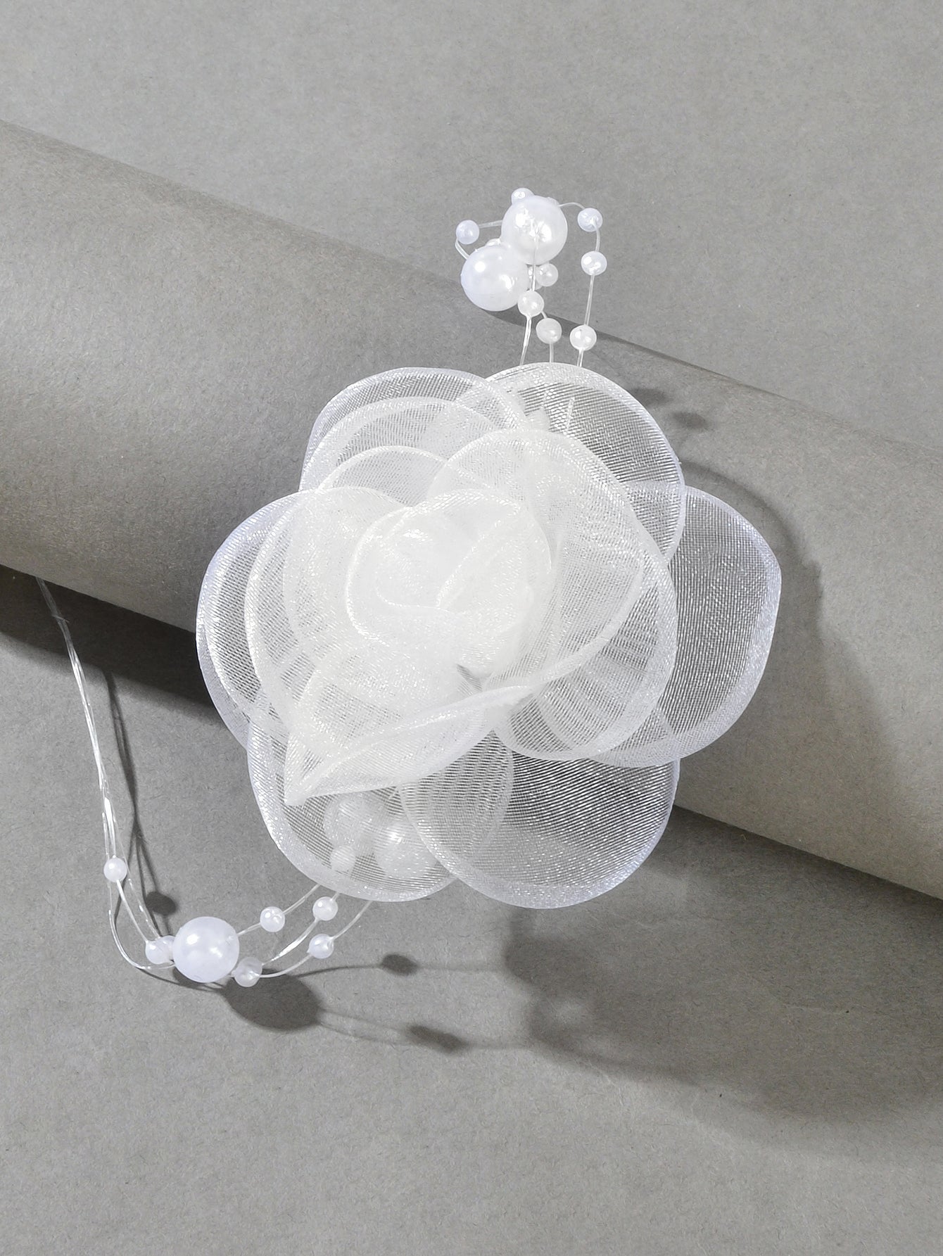Romantic Jewellery Multi-layer Pearl Chain White Flower Choker Floral