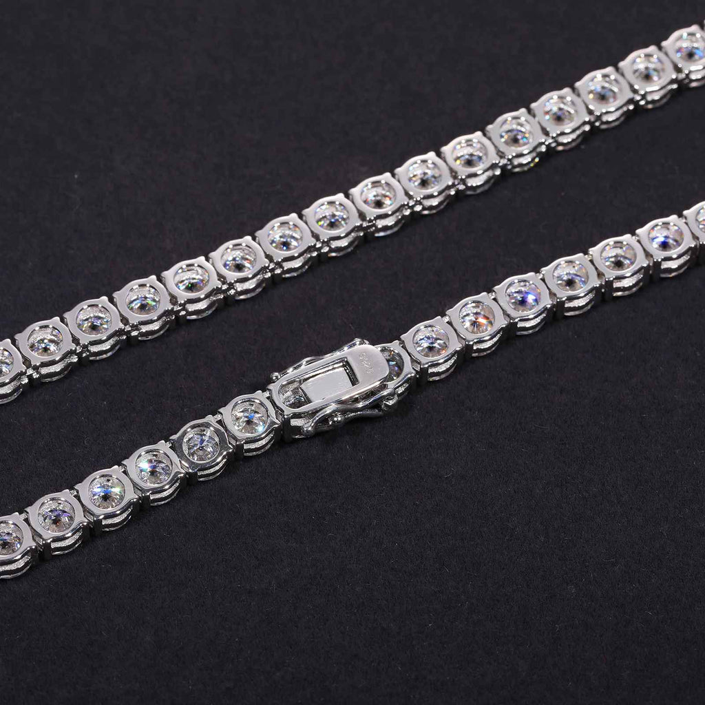 GC Éclat Tennis Necklace | 925 Silver VVS Moissanite Chain 4mm / 6mm