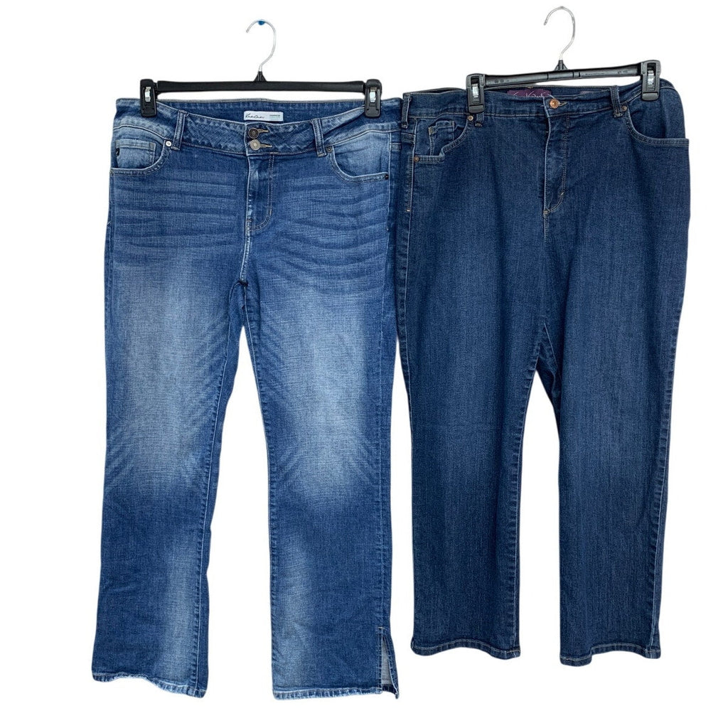 Lot of 2 Kancan Gloria Vanderbilt Womens Size 18 Amanda Denim Blue Jeans