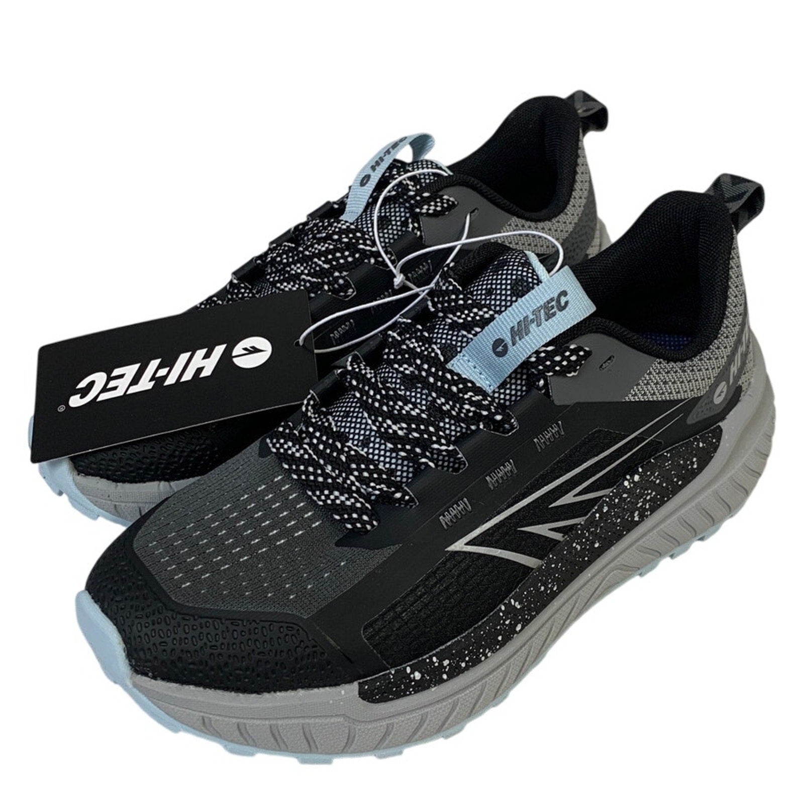 New In Box Hi-Tec Womens Size 8 Black Gray Lace Up Comfort Athletic Shoes
