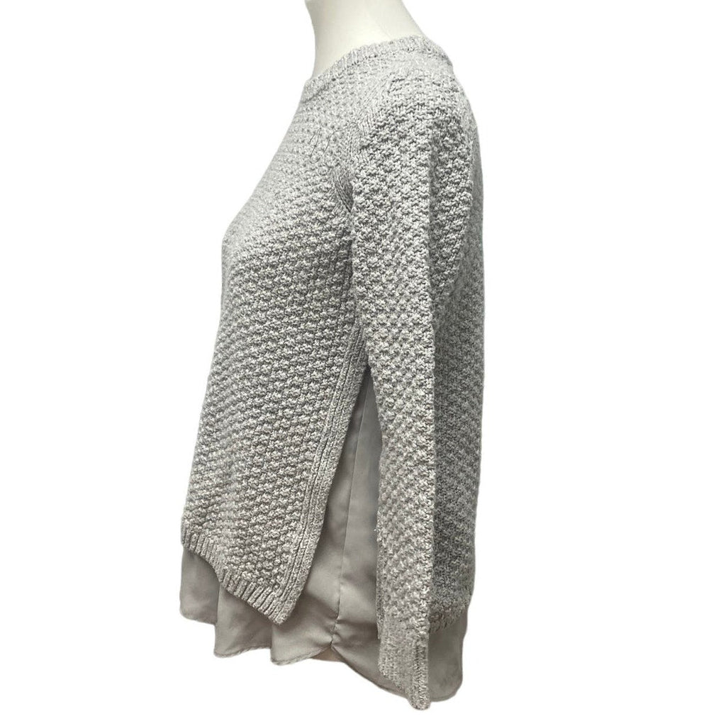 LOFT Womens Medium Long Sleeve Layered Look Shirt Tail Pullover Acrylic Sweater