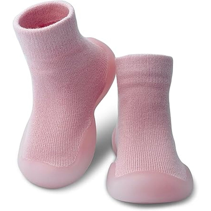 Baby Girl Toddler Size 2 Years Pink Slip On First Non Slip Soft Sole Sock Shoes