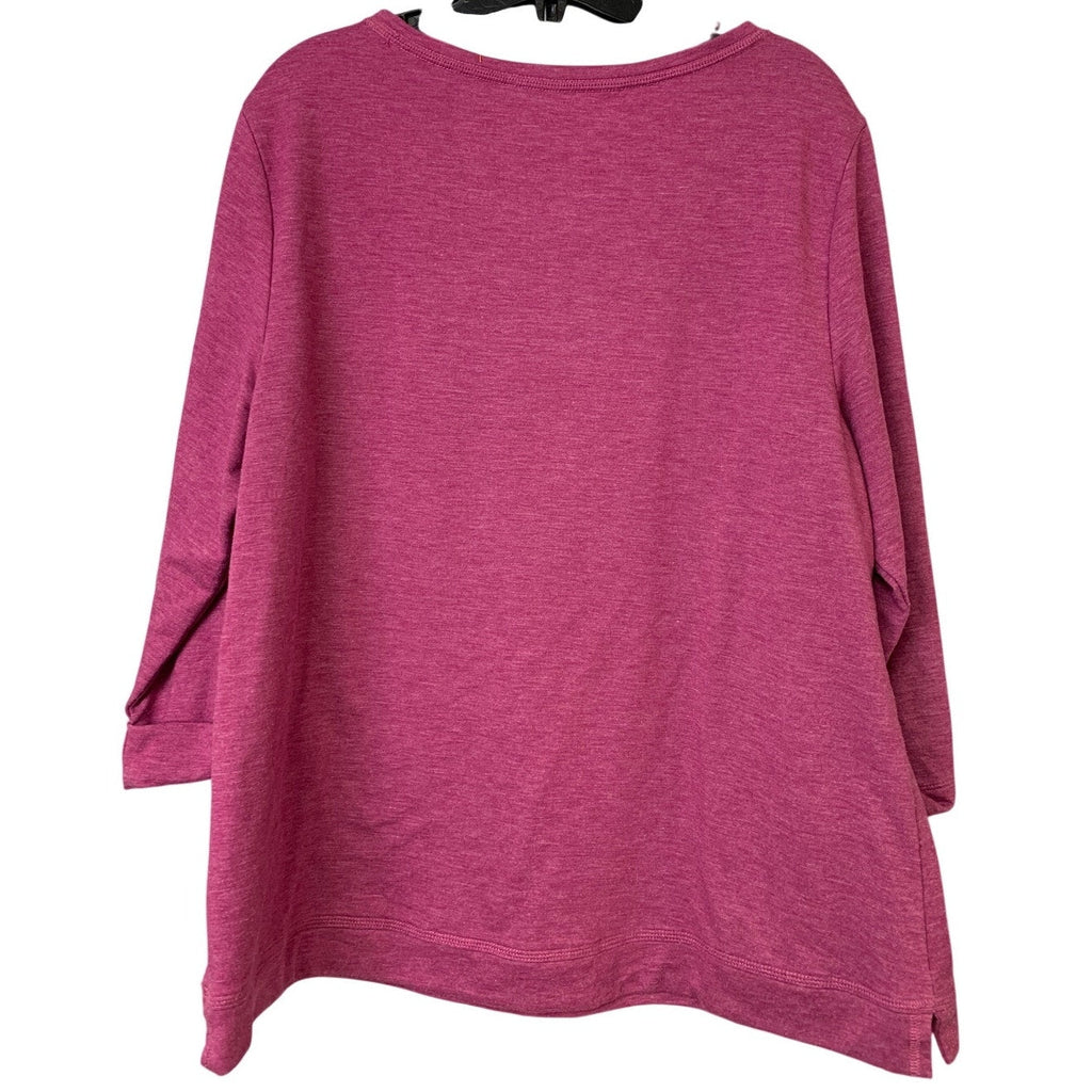 Upcycled Hand Printed Women Large Praying Mama 3/4 Sleeve Lightweight Sweatshirt