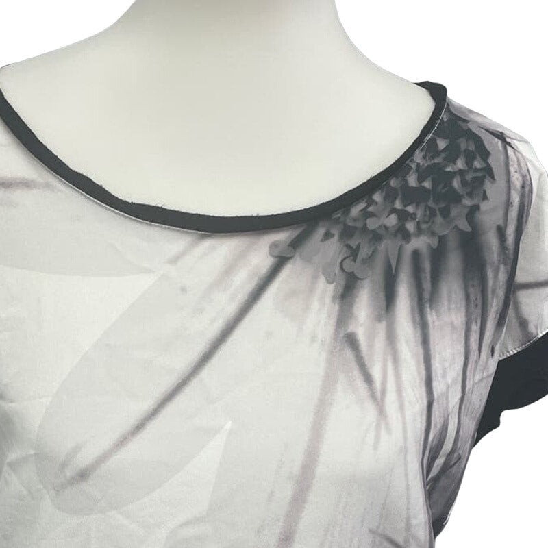 Apt 9 Womens Large Graphic Floral Flower Print Short Sleeve Scoop Neck Blouse