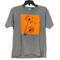 New Upcycled Hand Printed Youth XL Dandelion Wish PolyCotton Crew Neck Tee Shirt