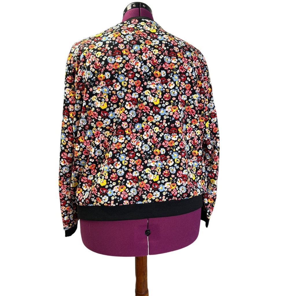 Shein Womens Plus Size 3X Long Sleeve Floral Full Zip Up Lightweight Jacket