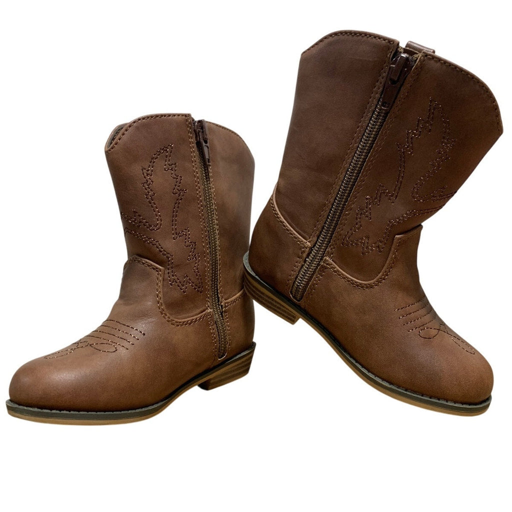 Icebirds Toddler Girls Size 8 Brown Western Cowgirl Boots Side Zip Shoes