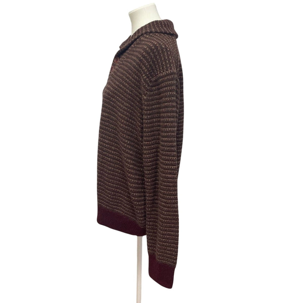 Haggar Clothing Mens Large Wool Blend Long Sleeve Collared Pullover Sweater