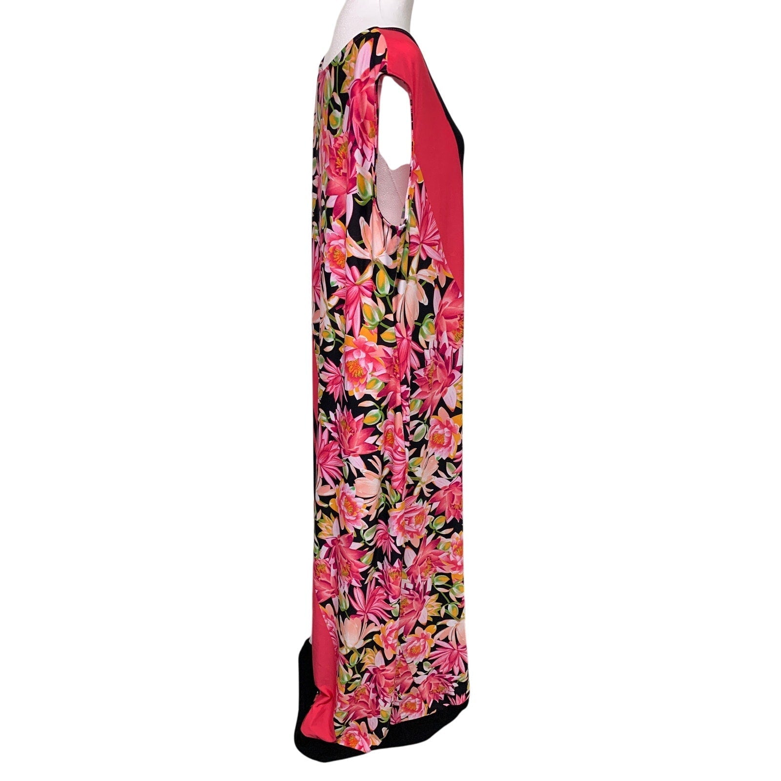 Cato Womens Size 22/24W Pink PolySpandex Sleeveless Striped Floral Maxi Dress
