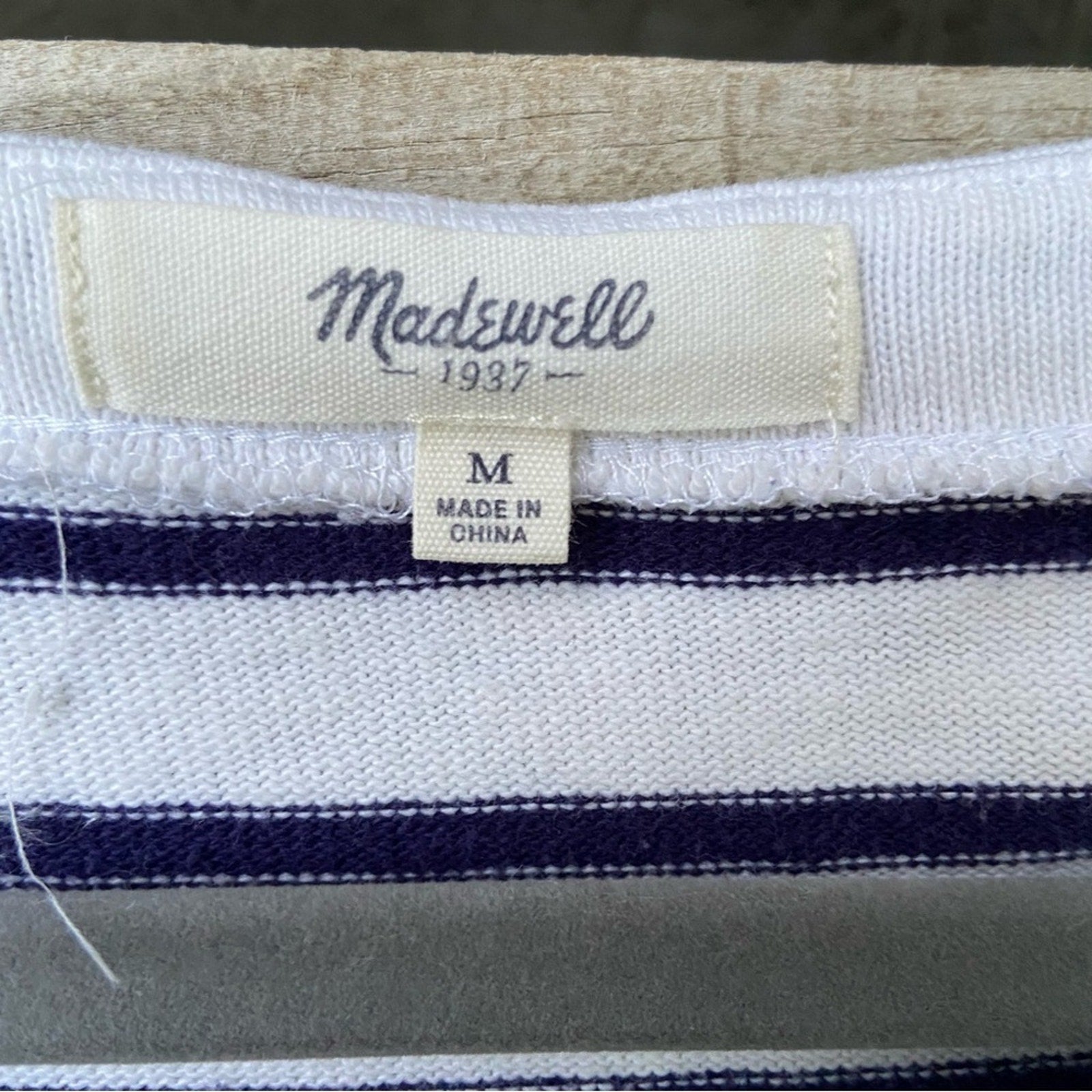 Madewell Womens Medium 100% Cotton Short Sleeve Crew Neck Striped T-Shirt Dress