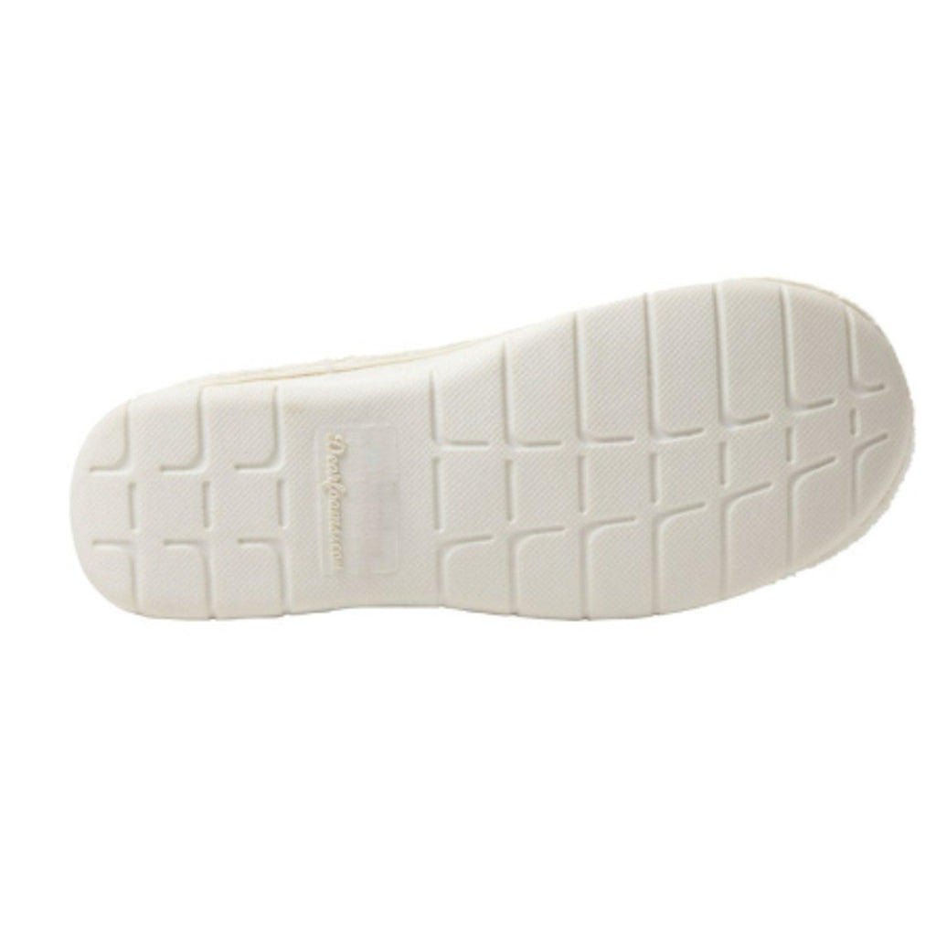 New W Box Dearfoams Women Large 9/10 Cream SlideOn Memory Foam Washable Slippers