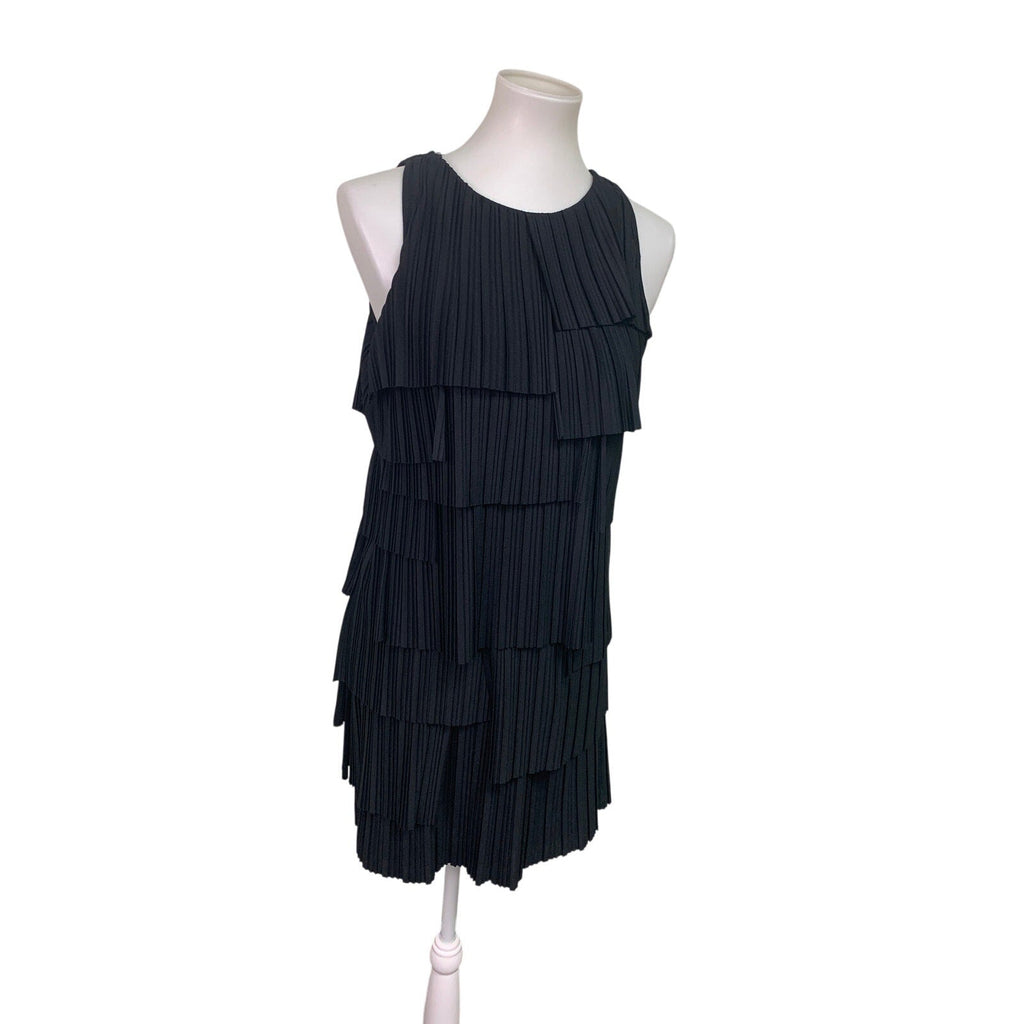Banana Republic Womens Small Sleeveless Pleated Layer Tiered LBD Sheath Dress