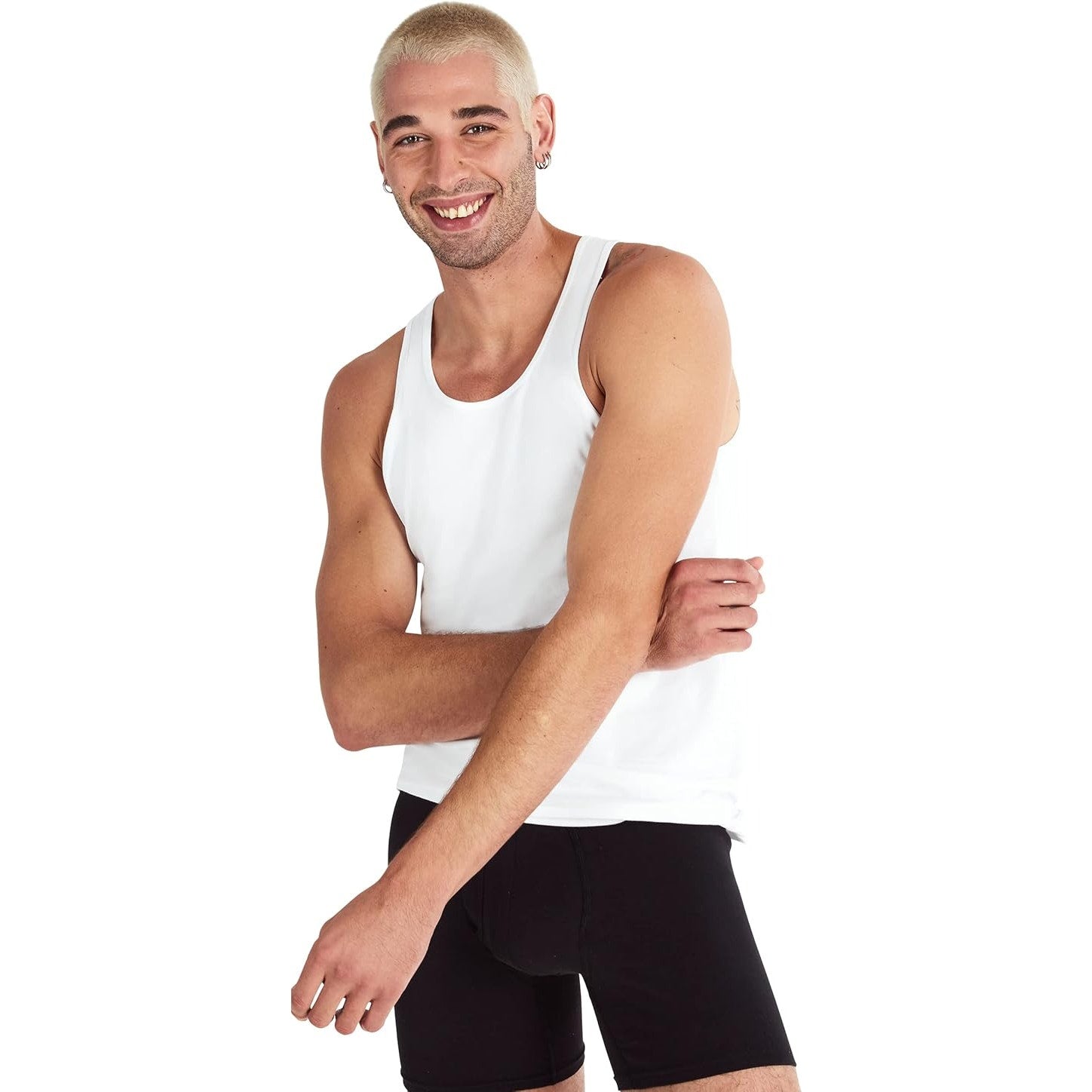 New 3 Pack Hanes Mens Large Stretch Cotton Modern Fit Tagless Stretch Tank Tops