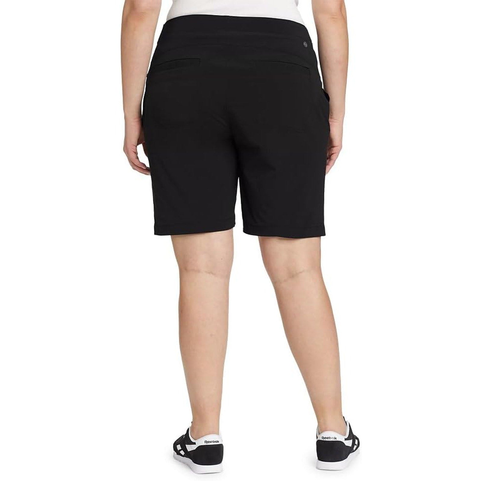 New Eddie Bauer Womens Size 14 Black High Rise Fitted Horizon Bermuda Shorts