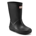 New Hunter Kids First Classic 8/9 Black Pull On Waterproof Wellies Rain Boots