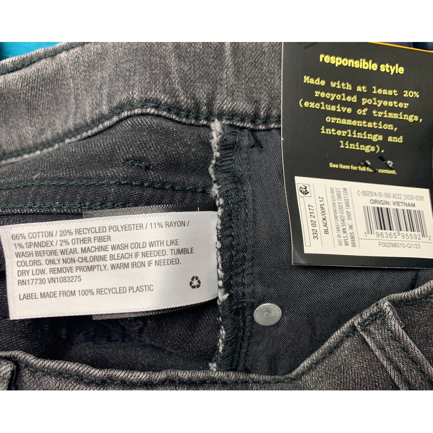 NWT New Art Class Kids Small (6/7) Adjustable Waist Denim Black Jean Shorts
