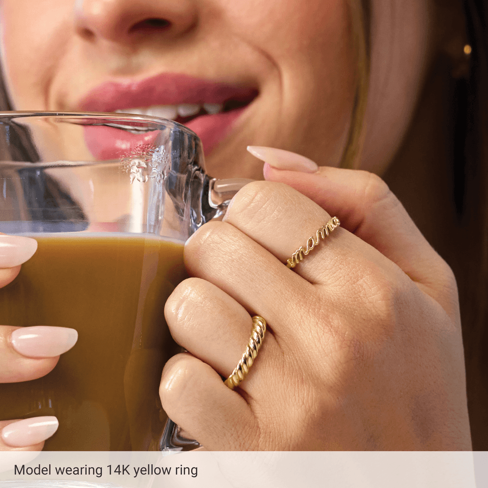 Mama Script Ring
