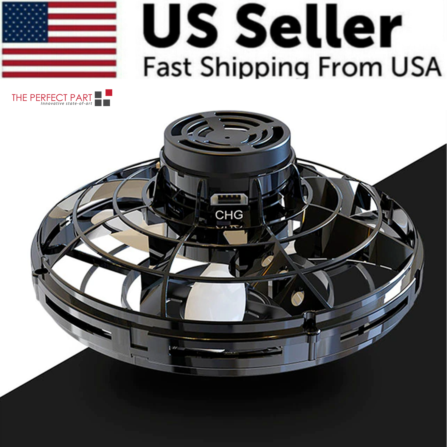 Flying Fidget Spinner Drone Ball UFO Stress Focus Hand Fun Toy LED