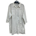 Newport News Womens 2X White 100% Cotton Long Sleeve Button Up Shirt Dress