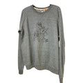 Upcycled Hand Printed Womens Large Bluey Bingo Easter Egg Long Sleeve Sweatshirt